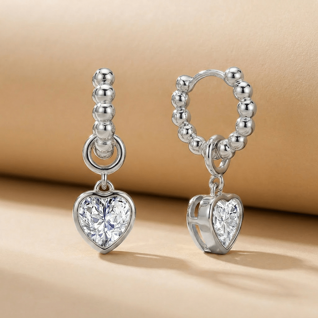 Boucles d'oreilles Secret Heart - Argent 925, Oxyde de zirconium